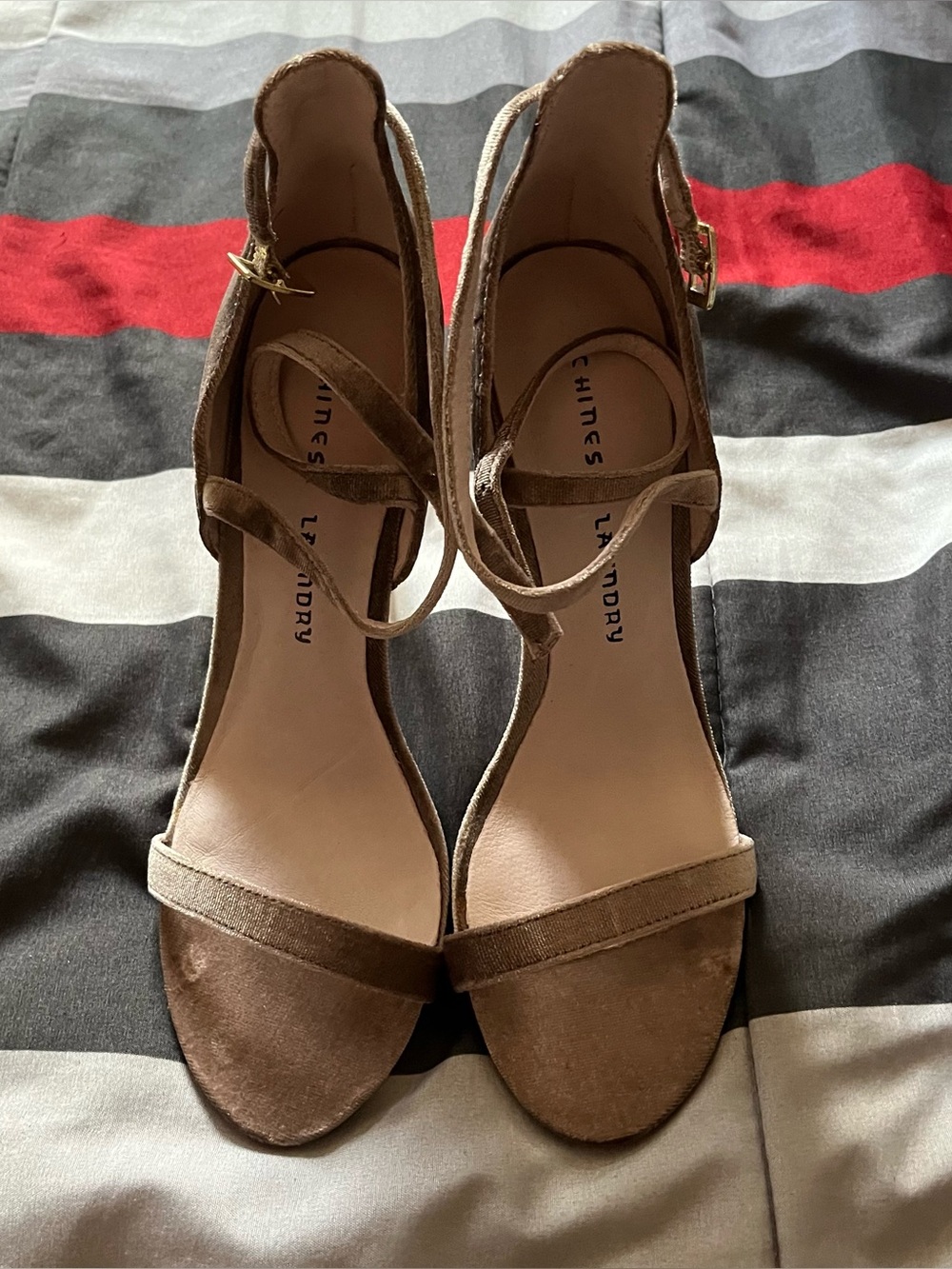 Chinese Laundry Silver Glitter Strappy Heels